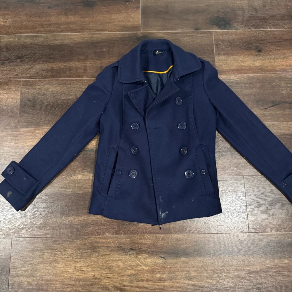 Divided H&M Women's Navy Pea Coat SZ 8